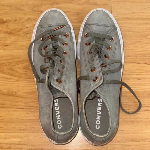 Sage Green Platform Converse - Picture 1 of 6